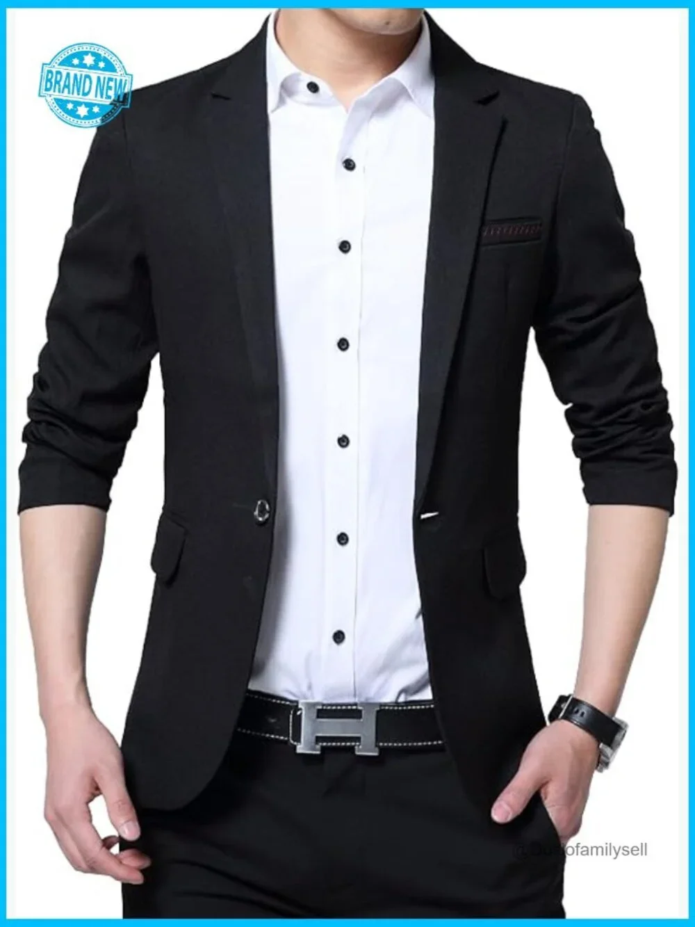 Slim Fit Blazer Jacket Modern Casual Lightweight Polyester Blend One Button